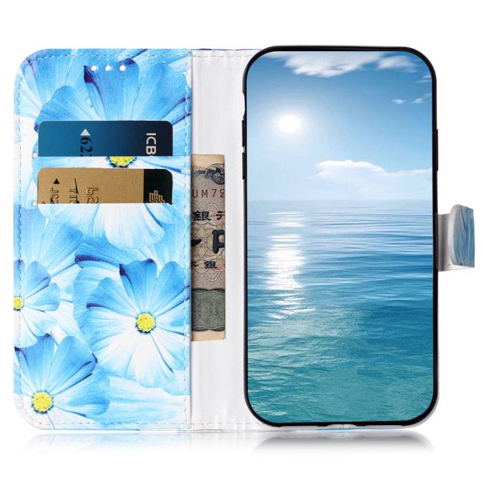Bild 2,  Samsung Galaxy S25 FE Fodral Med Tryck Blå Blommor
