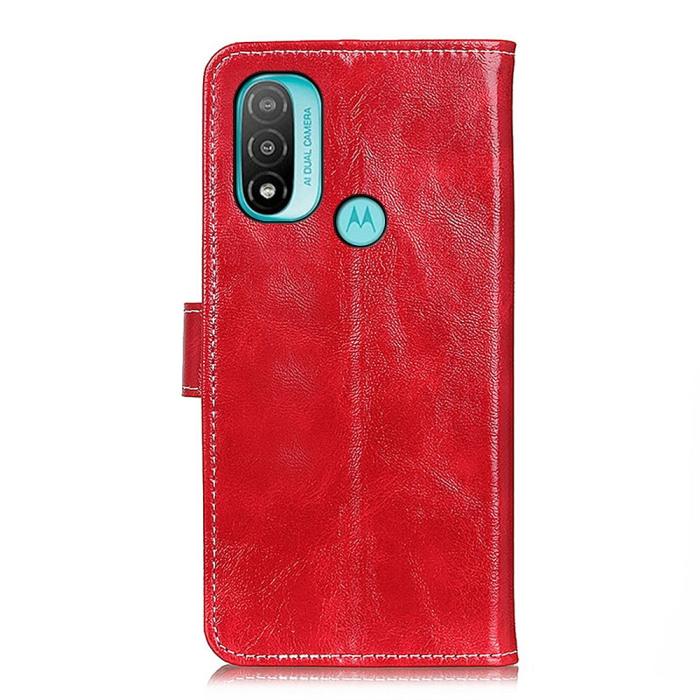 Bild 3,  Motorola Moto E20 / E40 Fodral Retro Läder Röd
