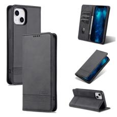 AZNS AZNS iPhone 14 Fodral Flip L&auml;der Svart