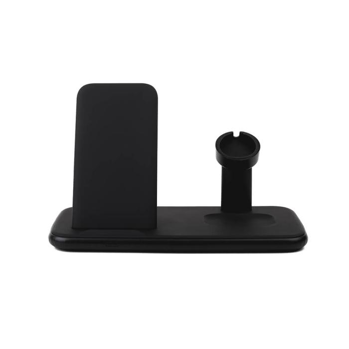 Bild 3, Gear GEAR 20W Trådlös Tripple Qi Laddare USB-C Mobil/Watch/Airpods Svart
