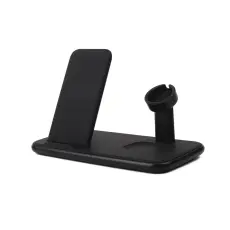 Gear GEAR 20W Tr&aring;dl&ouml;s Tripple Qi Laddare USB-C Mobil/Watch/Airpods Svart
