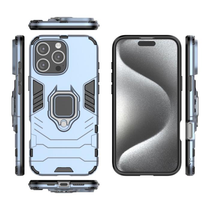 Bild 5,  iPhone 16 Pro Max Skal Hybrid Armor Ring Blå