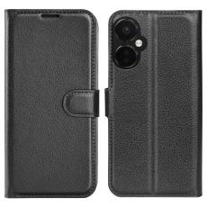  OnePlus Nord CE 3 Lite 5G Fodral Litchi L&auml;der Svart