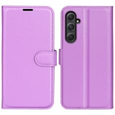  Samsung Galaxy A55 5G Fodral Litchi L&auml;der Lila