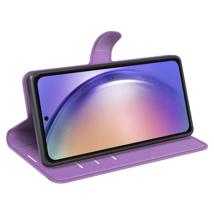 Bild 3,  Samsung Galaxy A55 5G Fodral Litchi Läder Lila