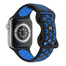 ColorPop Sportarmband Dual-Color Apple Watch 42/41/40/38 mm (S/M) Svart/Bl&aring;