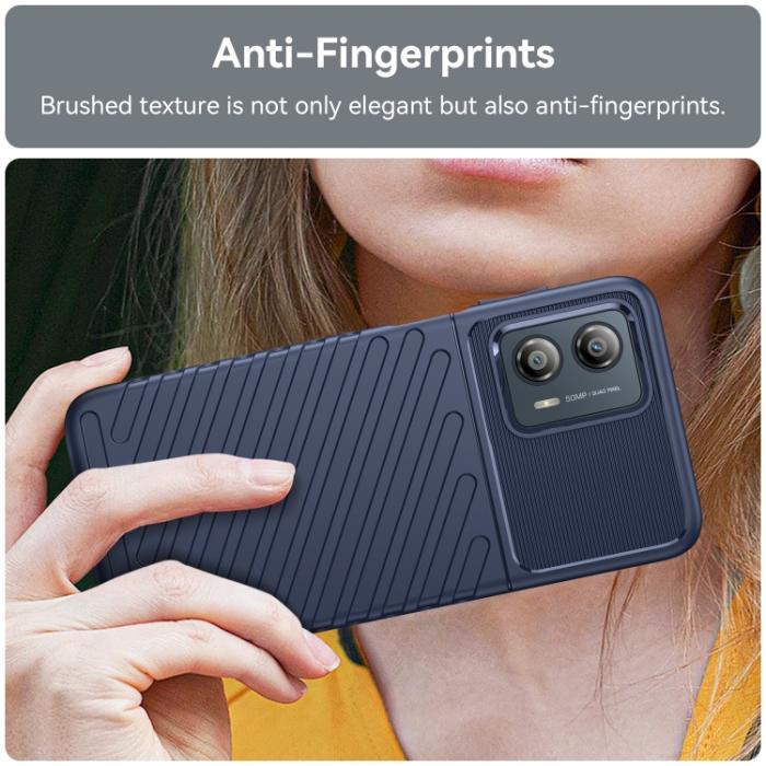 Bild 4,  Motorola Moto G13 / G23 / G53 5G Skal Twill Textur Blå