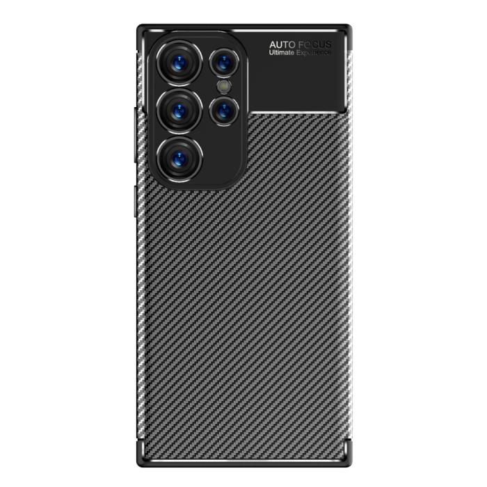 Bild 2,  Samsung Galaxy S23 Ultra Skal Kolfiber Textur Svart