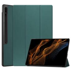  Samsung Galaxy Tab S9 Ultra Fodral Tri-Fold L&auml;der Svartgr&ouml;n