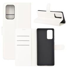  Samsung Galaxy Note 20 - Litchi Pl&aring;nboksfodral - Vit