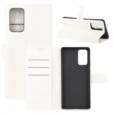  Samsung Galaxy Note 20 - Litchi Pl&aring;nboksfodral - Vit