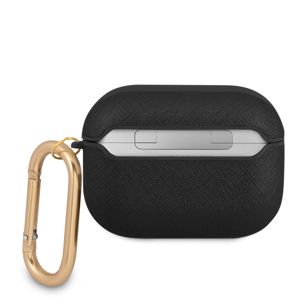 Guess Guess AirPods Pro Skal Saffiano Metal Logo Karbinhake Svart