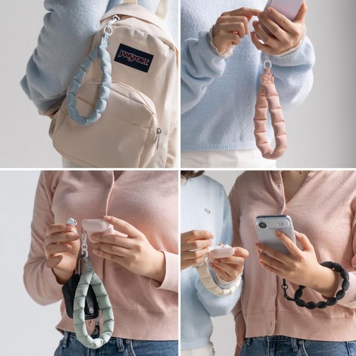 Bild 5, Ringke Ringke Handledsrem Holder & Puffer Hand Strap Floral Pink