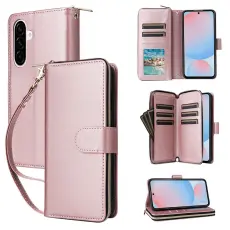  Samsung Galaxy A27 5G Fodral L&auml;der Multifunktionellt Ros&eacute;guld