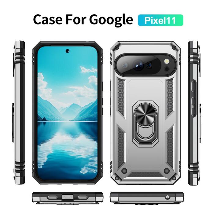Bild 2,  Google Pixel 11 / 11 Pro Skal Hybrid Kickstand Silver