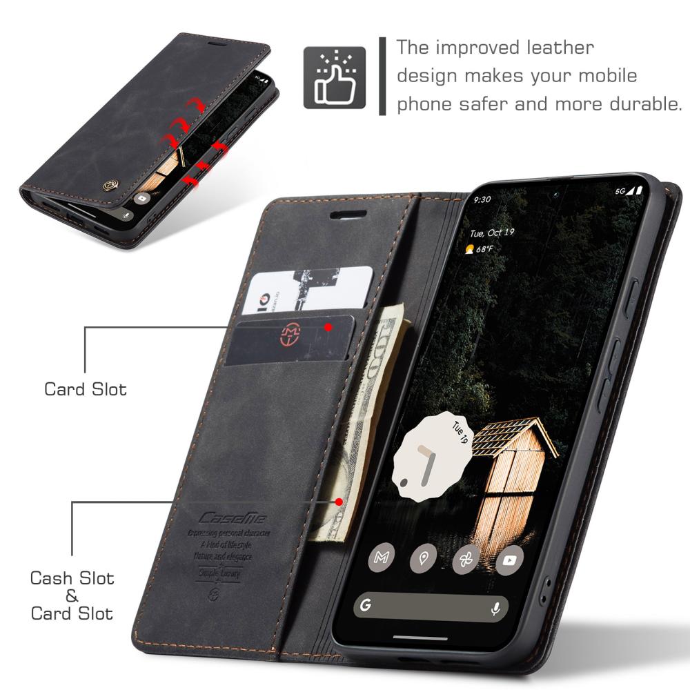 CASEME CASEME Google Pixel 10a Fodral Flip Retro Läder Svart