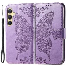  Samsung Galaxy S24 Plus Fodral Big Butterfly Ljus Lila