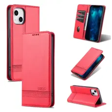 AZNS AZNS iPhone 14 Fodral Flip L&auml;der R&ouml;d