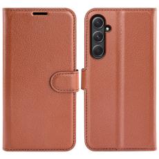  Samsung Galaxy A55 5G Fodral Litchi L&auml;der Brun