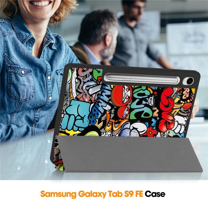 Bild 6,  Samsung Galaxy Tab S10 Lite Fodral Tri-Fold Graffiti