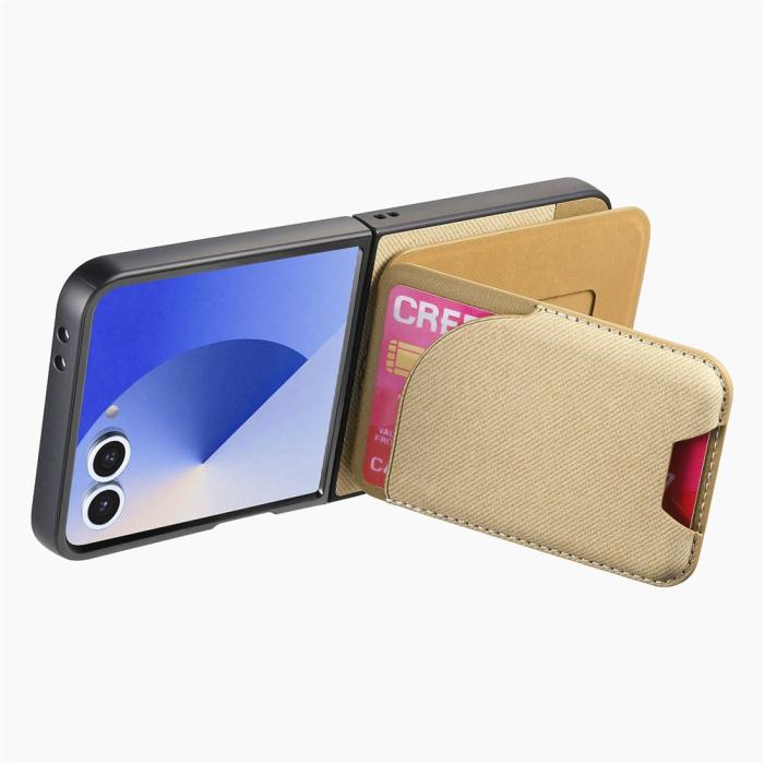 Bild 3,  Galaxy Z Flip 7 Skal Inkl. Avtagbart Kortfack Läder Khaki