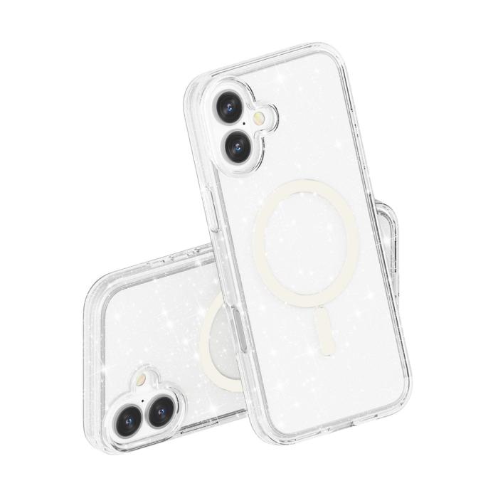 Bild 5,  iPhone 17 Skal MagSafe Hybrid Glitter Vit