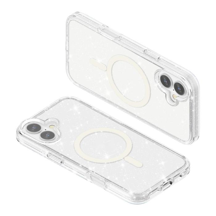 Bild 6,  iPhone 17 Skal MagSafe Hybrid Glitter Vit