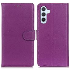  Samsung Galaxy S24 FE Fodral Litchi L&auml;der Lila
