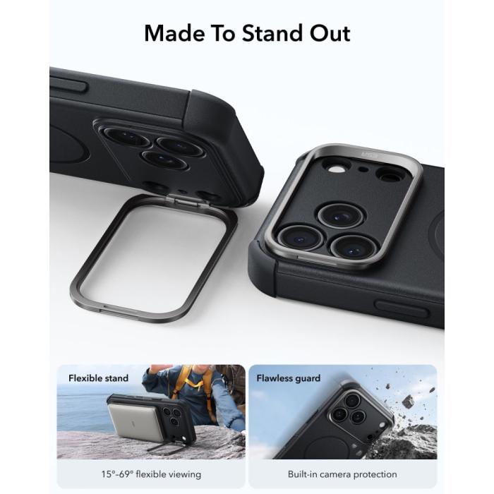 Bild 4, ESR ESR iPhone 18 Pro Max/17 Pro Max Skal MagSafe Cyber Tough Kickstand