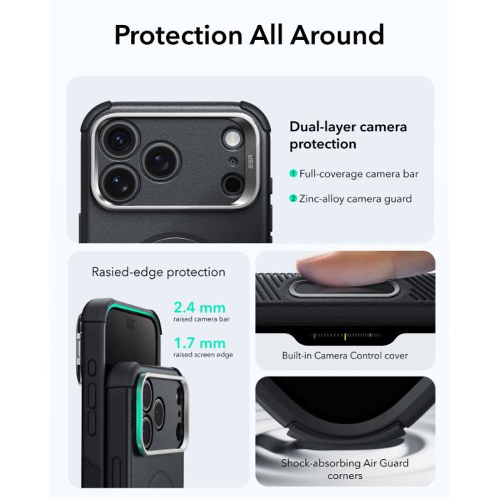 Bild 5, ESR ESR iPhone 18 Pro Max/17 Pro Max Skal MagSafe Cyber Tough Kickstand