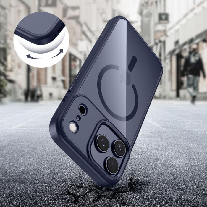 Bild 5, Tech-Protect Tech-Protect iPhone 17 Pro Max Skal MagSafe MagMat Deep Blue/Clear