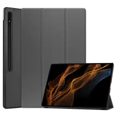  Samsung Galaxy Tab S9 Ultra Fodral Tri-Fold L&auml;der Gr&aring;