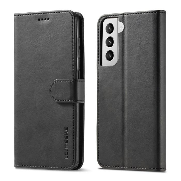 Bild 4, LC.IMEEKE Samsung Galaxy S21 Plus - LC.IMEEKE Läder Fodral - Svart