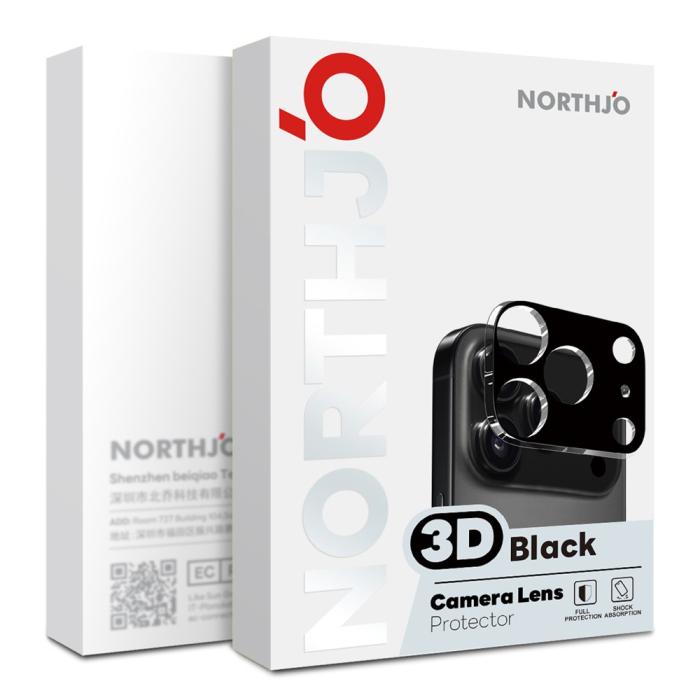Bild 5, NORTHJO NORTHJO iPhone 18 Pro 2-PACK Linsskydd Svart