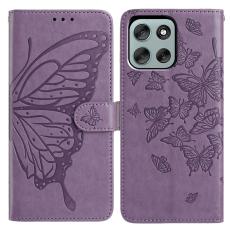  Motorola Moto G56 5G Fodral Fj&auml;ril Tryck Lila