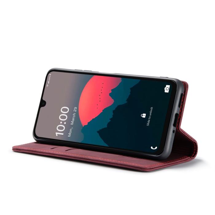 Bild 3, CASEME CASEME Galaxy A16/A26 5G Fodral Flip Retro Läder Röd