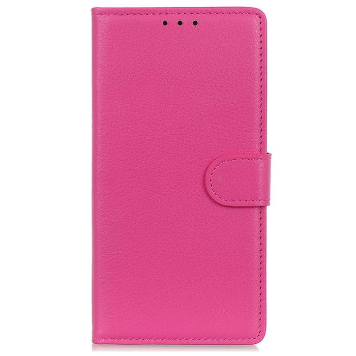 Bild 6,  Samsung Galaxy S23 Plus Fodral Litchi Läder Rosa