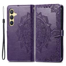 Samsung Galaxy S24 Fodral Mandala Tryck Lila