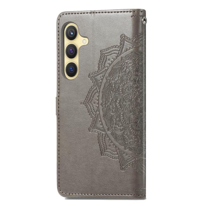 Bild 6,  Samsung Galaxy S24 Fodral Mandala Tryck Grå