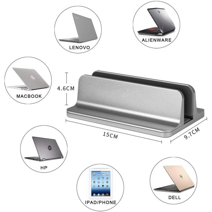 Bild 2,  Universal Vertikal Aluminium Laptop Stativ Silver