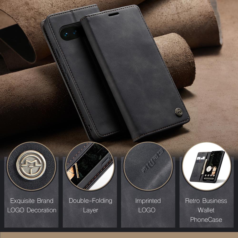 CASEME CASEME Google Pixel 10a Fodral Flip Retro Läder Svart