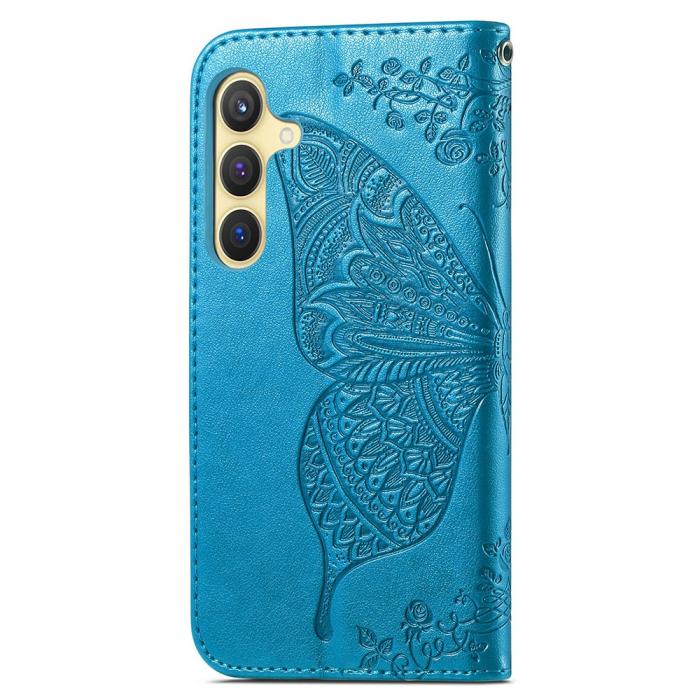 Bild 4,  Samsung Galaxy S24 Plus Fodral Big Butterfly Blå