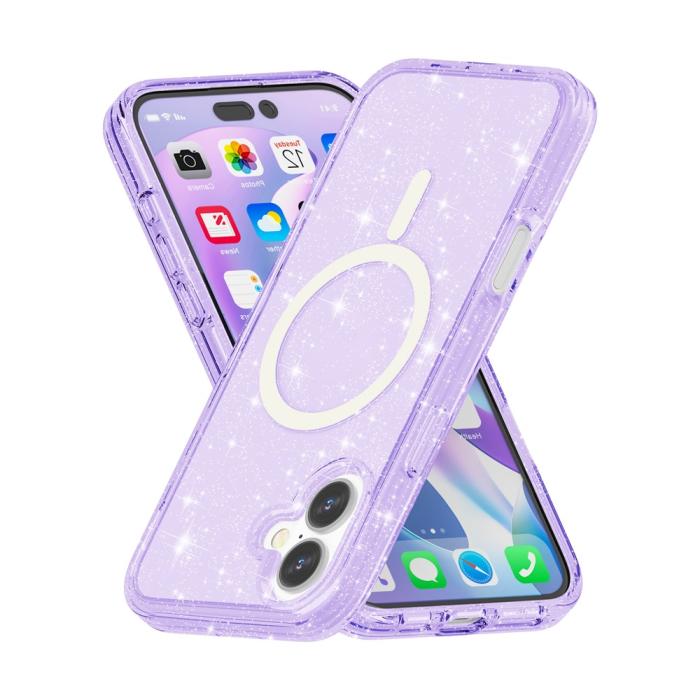 Bild 4,  iPhone 17 Skal MagSafe Hybrid Glitter Lila