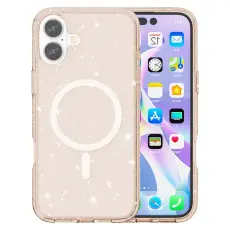  iPhone 17 Skal MagSafe Hybrid Glitter Guld