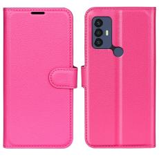  TCL 305 (2022) Fodral Litchi L&auml;der Rosa