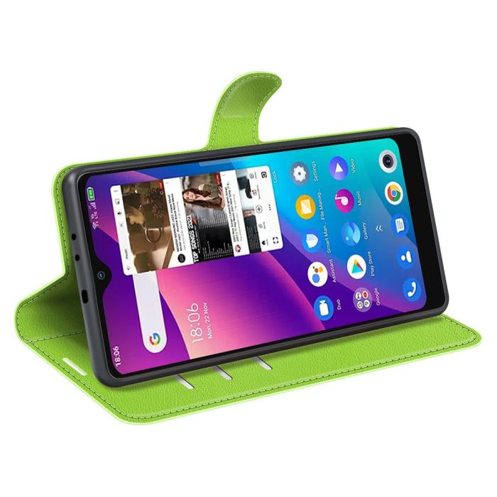 Bild 5,  TCL 305 (2022) Fodral Litchi Läder Grön