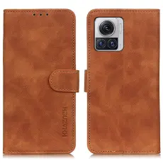 KHAZNEH KHAZNEH Motorola Edge 30 Ultra 5G Fodral Retro L&auml;der Brun