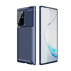  Samsung Galaxy Note 20 Ultra - Kolfiber Textur Skal - Bl&aring;
