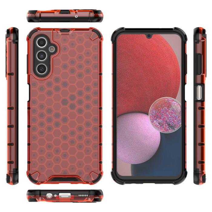 Bild 4,  Galaxy A14 4G/5G Skal Shockproof Honeycomb Textur Röd
