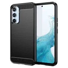  Samsung Galaxy A54 5G Skal Borstad St&aring;l Textur Svart